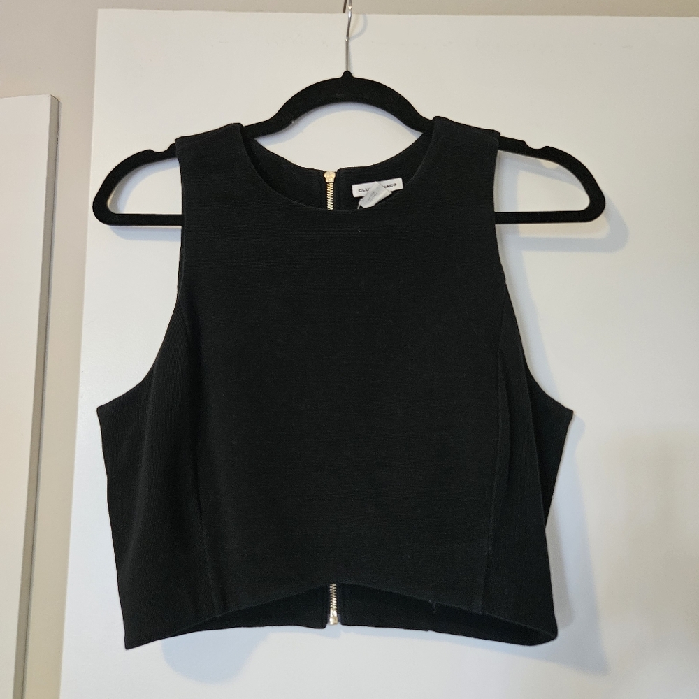 Club Monaco Zip Back Cropped Top